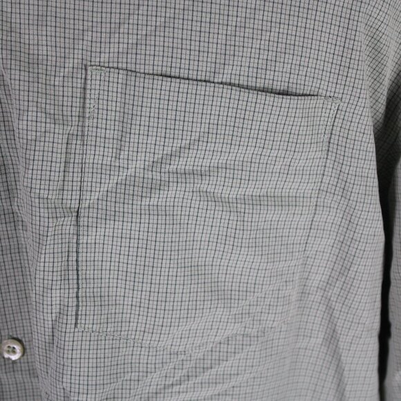 Vintage Button Down Shirt - Quicksilver Green Checker Pattern - Men's XL - Picture 2 of 8